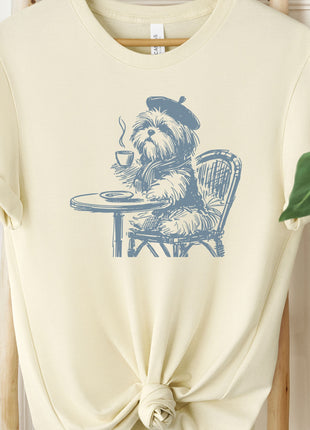 Shih Tzu Coffee France Paris French T-Shirt