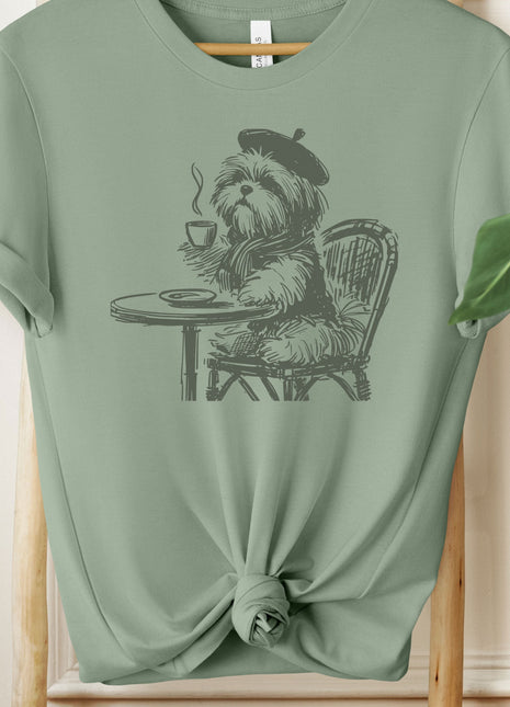 Shih Tzu Coffee France Paris French T-Shirt