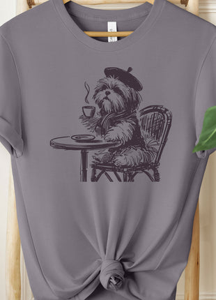 Shih Tzu Coffee France Paris French T-Shirt