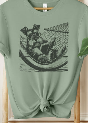 Schnauzer Hammock Reading T-Shirt