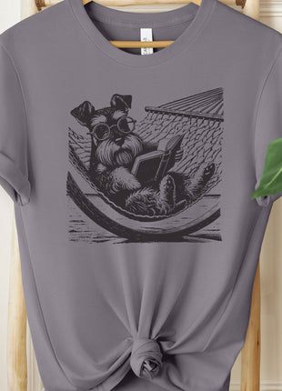 Schnauzer Hammock Reading T-Shirt