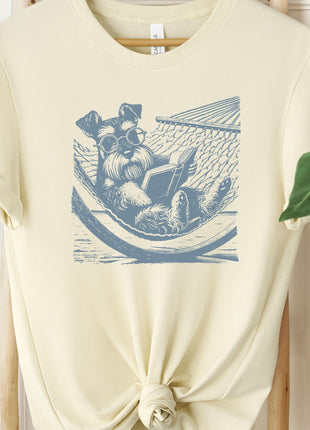 Schnauzer Hammock Reading T-Shirt