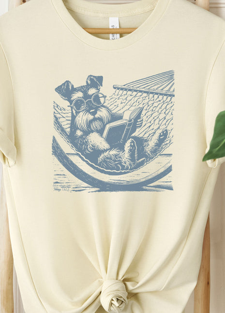 Schnauzer Hammock Reading T-Shirt