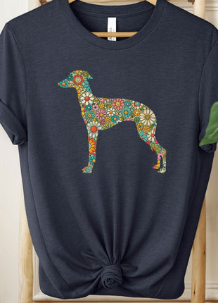 Dachshund Silhouette Flowers Floral T-Shirt