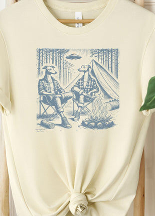 Greyhound Whippet Italian Greyhound Iggy Camping T-Shirt