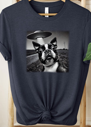 Boston Terrier UFO Selfie T-Shirt