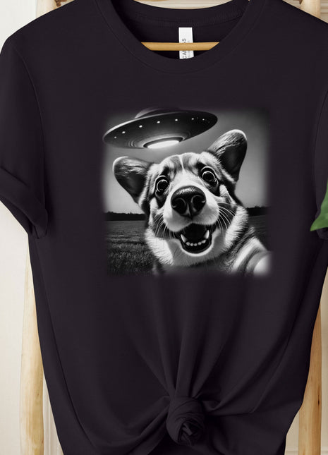 Corgi UFO Selfie T-Shirt