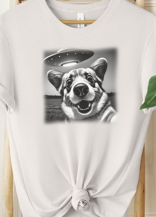 Corgi UFO Selfie T-Shirt
