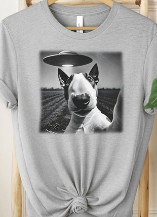 Bull Terrier UFO Selfie T-Shirt