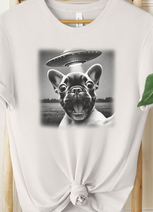 Frenchie French Bulldog UFO Selfie T-Shirt