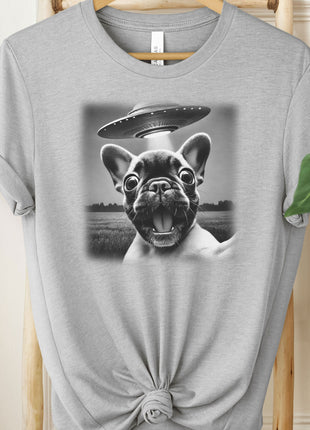 Frenchie French Bulldog UFO Selfie T-Shirt