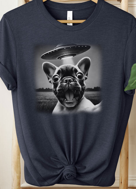 Frenchie French Bulldog UFO Selfie T-Shirt