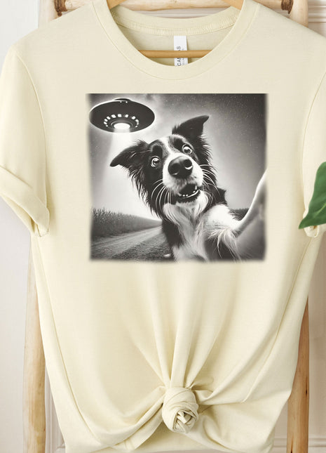 Border Collie UFO Selfie T-Shirt