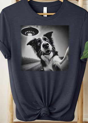 Border Collie UFO Selfie T-Shirt