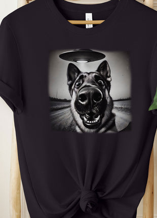 German Shepherd GSD UFO Selfie T-Shirt