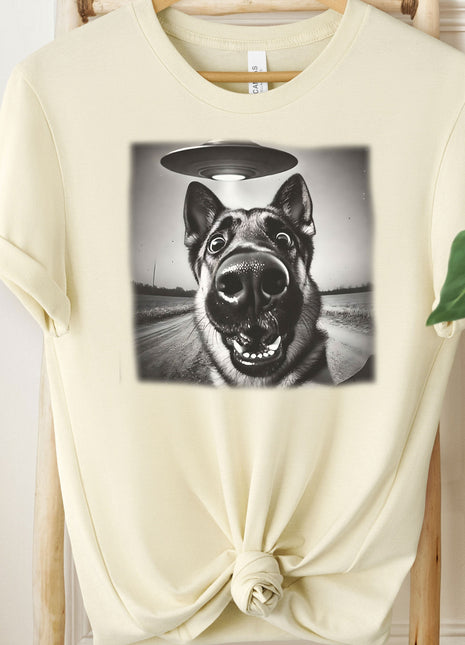 German Shepherd GSD UFO Selfie T-Shirt