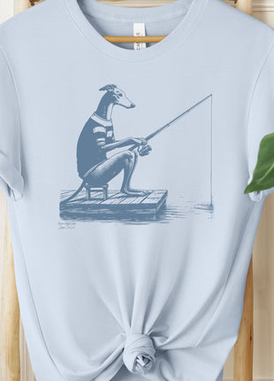 Greyhound Whippet Italian Greyhound Iggy Fishing T-Shirt