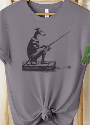Greyhound Whippet Italian Greyhound Iggy Fishing T-Shirt