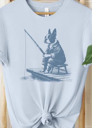 Boston Terrier Fishing T-Shirt