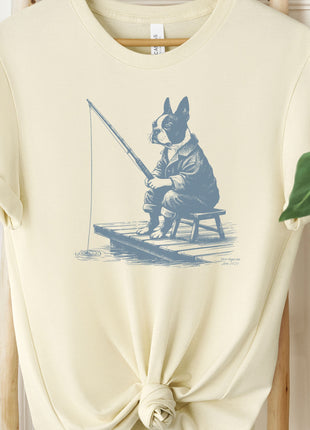 Boston Terrier Fishing T-Shirt