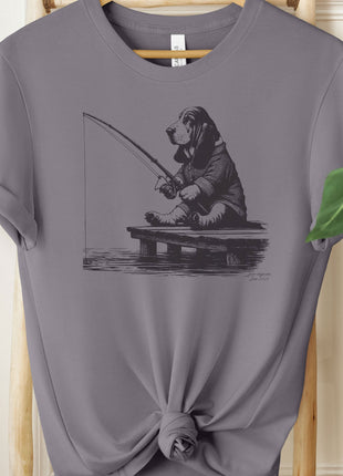 Basset Hound Fishing T-Shirt
