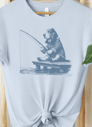 Basset Hound Fishing T-Shirt