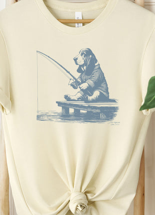 Basset Hound Fishing T-Shirt