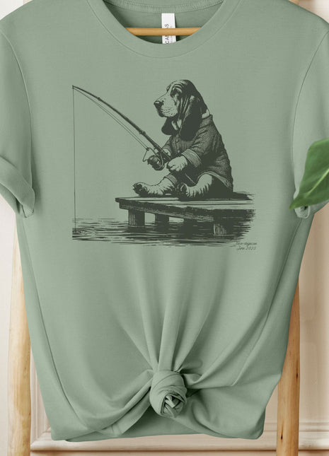 Basset Hound Fishing T-Shirt