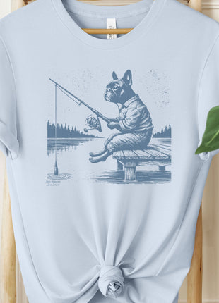 Frenchie French Bulldog Fishing T-Shirt