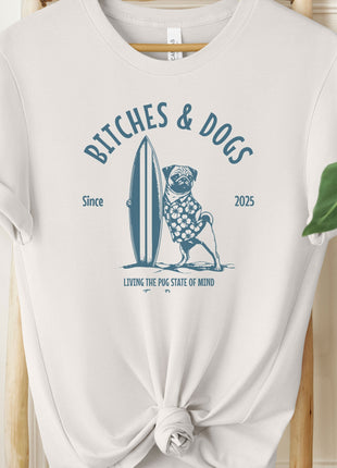 Bitches & Dogs Pug Surf T-Shirt