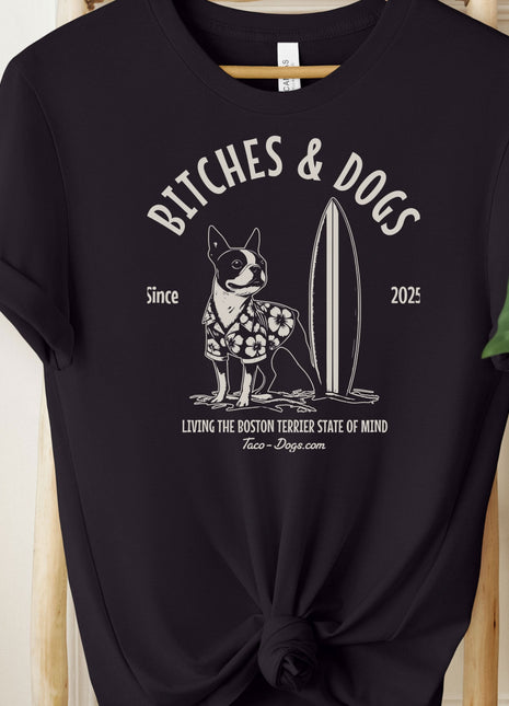 Bitches & Dogs Boston Terrier Surf T-Shirt