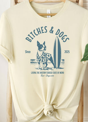 Bitches & Dogs Boston Terrier Surf T-Shirt