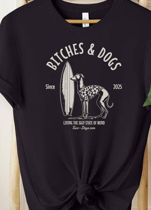 Bitches & Dogs Whippet Iggy Italian Greyhound Surf T-Shirt