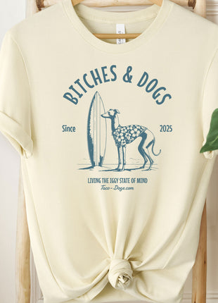 Bitches & Dogs Whippet Iggy Italian Greyhound Surf T-Shirt