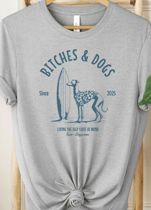 Bitches & Dogs Whippet Iggy Italian Greyhound Surf T-Shirt