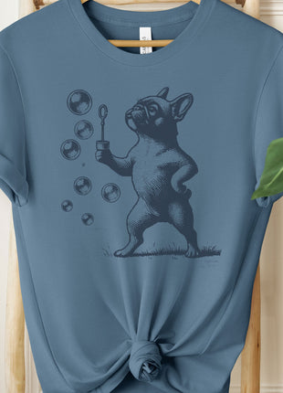 French Bulldog Frenchie Bubbles Blowing Bubbles T-Shirt