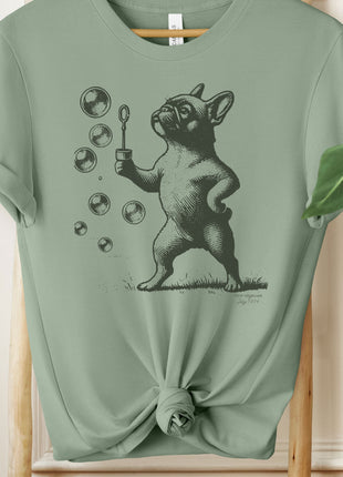 French Bulldog Frenchie Bubbles Blowing Bubbles T-Shirt