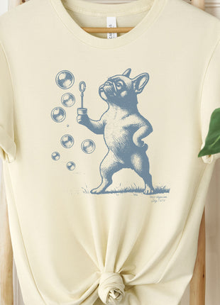 French Bulldog Frenchie Bubbles Blowing Bubbles T-Shirt