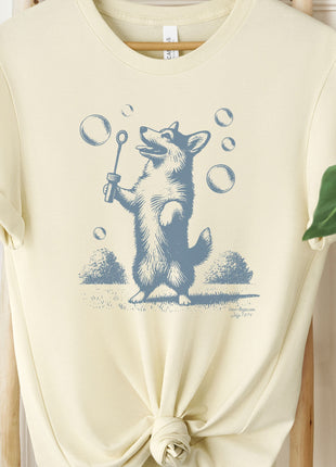 Corgi Blowing Bubbles T-Shirt