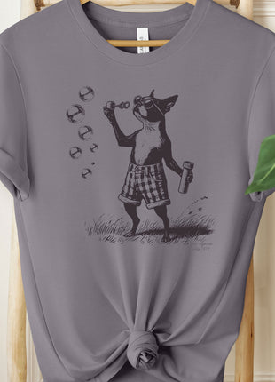 Boston Terrier Ink Drawing Bubbles T-Shirt