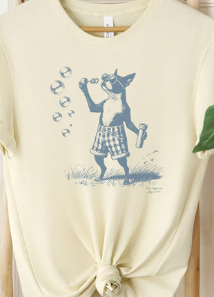 Boston Terrier Ink Drawing Bubbles T-Shirt