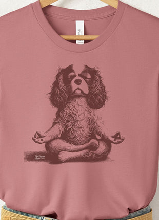Cavalier King Charles Spaniel Meditate Yoga T-Shirt