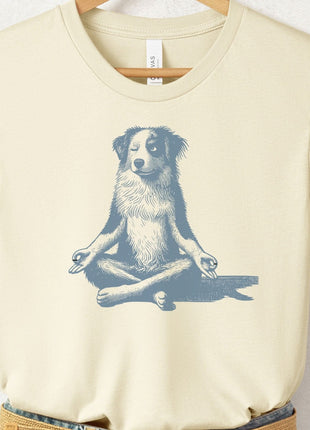 Australian Shepherd Aussie Meditate Yoga T-Shirt