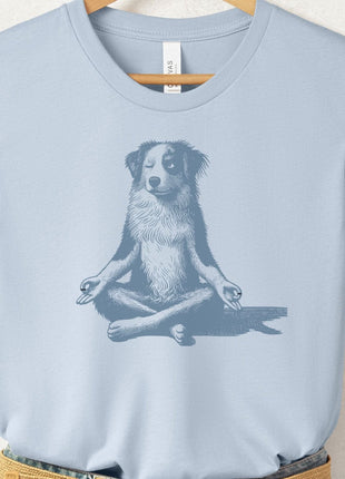 Australian Shepherd Aussie Meditate Yoga T-Shirt