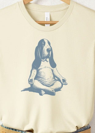 Basset Hound Meditate Yoga T-Shirt