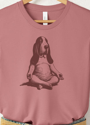 Basset Hound Meditate Yoga T-Shirt
