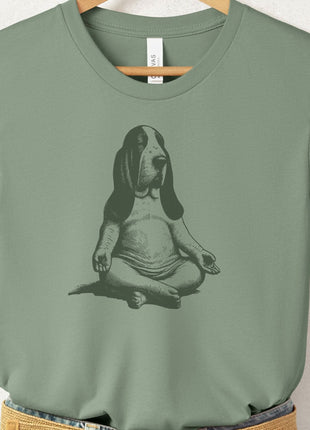 Basset Hound Meditate Yoga T-Shirt