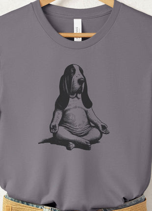 Basset Hound Meditate Yoga T-Shirt
