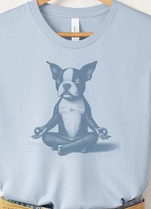 Boston Terrier Meditate Yoga T-Shirt