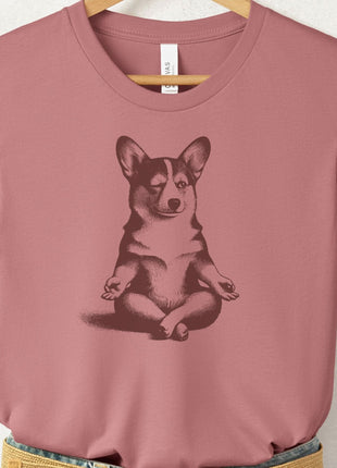 Corgi Meditate Yoga T-Shirt